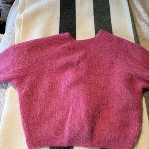 ba&sh Fuzzy Pink Crew Neck Sweater